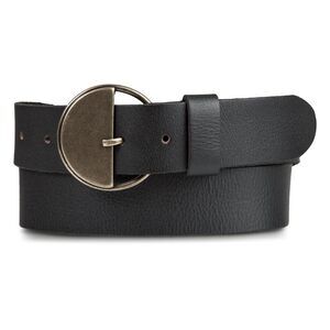 4957 Women's Leather Bold Fashion Belts, Statement Buckle-black